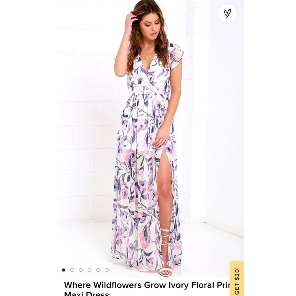 LuLus Where the Wildflowers Grow Maxi Dress